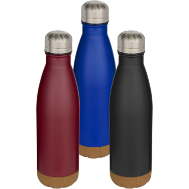 Logotrade promotional products photo of: Cove 500 ml double wall vacuum insulated stainless steel water bottle with cork details