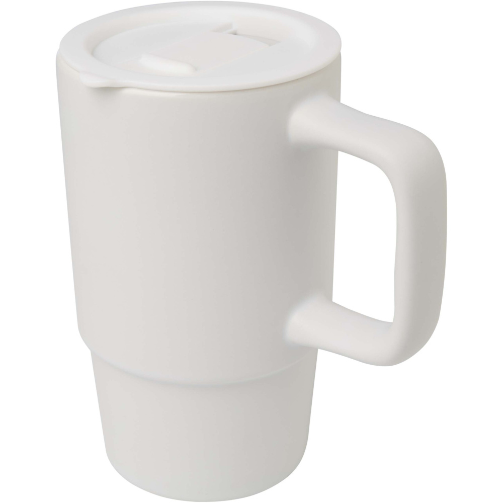 Logotrade promotional giveaway image of: Carter 450 ml ceramic mug with plastic lid