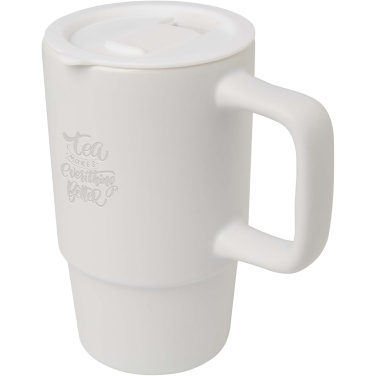 Logotrade business gift image of: Carter 450 ml ceramic mug with plastic lid