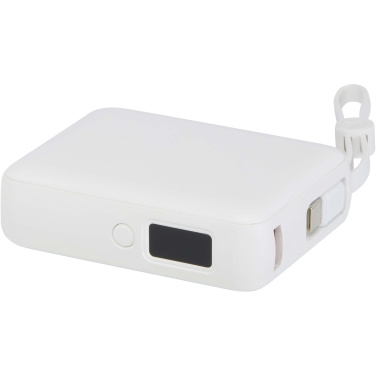 Logo trade promotional gift photo of: Acrux 10.000 mAh 35W tablet power bank with built in Type-C cable - made from recycled plastic