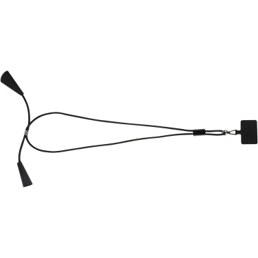Logotrade business gift image of: Funi recycled plastic smartphone lanyard with built-in data sync and 100W fast charge 5-in-1 cable