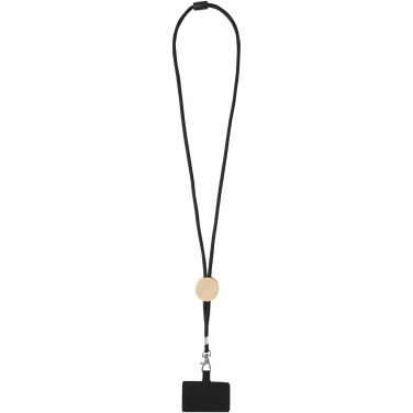 Logotrade business gift image of: Adhab smartphone lanyard with bamboo details