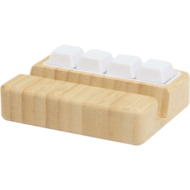 Logo trade advertising products picture of: Algol recycled plastic phone stand and fidget toy with bamboo details