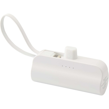 Logotrade promotional merchandise picture of: Alnair 5000 mAh 10W recycled plastic Type-C power bank with built-in flip stand and 2-in-1 cable