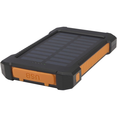 Logo trade promotional giveaways picture of: Altair 5000 mAh 10W recycled plastic rugged solar power bank with built-in torch
