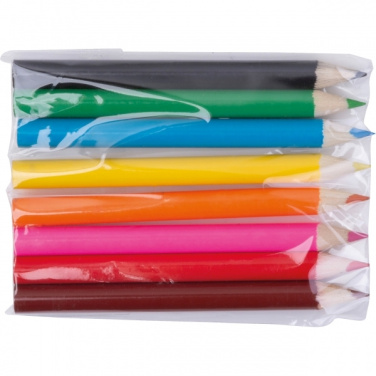 Logo trade promotional giveaways image of: Case with Colored Pencils CARLTON