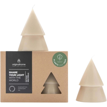 Logo trade business gift photo of: Originalhome Xmas tree candle set of 2 - M