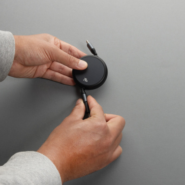 Logotrade promotional gift picture of: Terra RCS recycled aluminium retractable 240W 2-in-1 cable