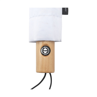 Logo trade business gifts image of: Michigan foldable RCS RPET umbrella 21 inch