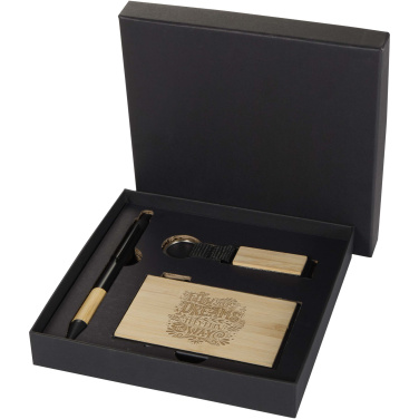 Logotrade promotional giveaway picture of: Minka RCS recycled aluminium ballpoint pen, keychain and RFID card holder gift set