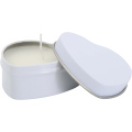 Blissful heart-shaped tin candle with vanilla aroma, White