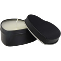 Blissful heart-shaped tin candle with vanilla aroma, Black