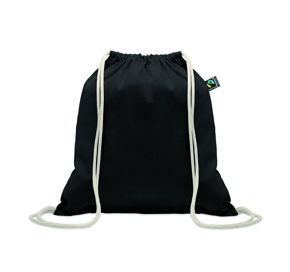 Logo trade promotional products picture of: Drawstring bag Fairtrade 180gr