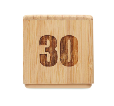 Logo trade promotional merchandise photo of: Bamboo twist snooze timer