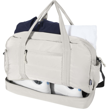 Logo trade advertising products image of: Puffer GRS recycled duffel bag with insulated bottom 30L