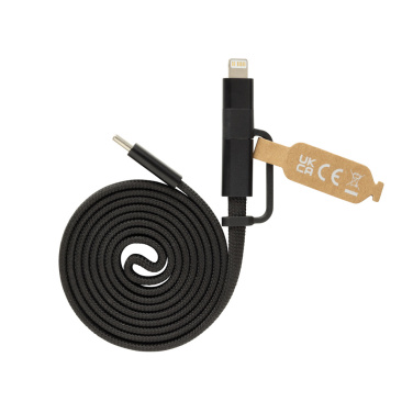 Logotrade promotional gift picture of: Arc RCS recycled Ultra-thin 60W 2 in 1 magnetic cable
