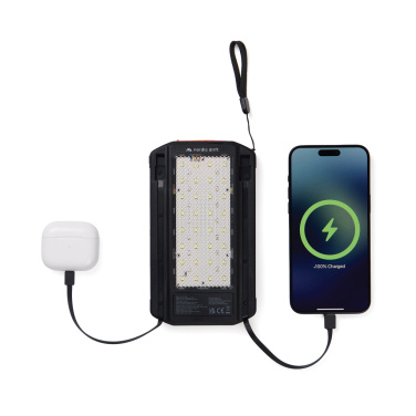 Logo trade promotional gift photo of: Nordic Drift Titan 10.000mAh solar powerbank with 3 panels