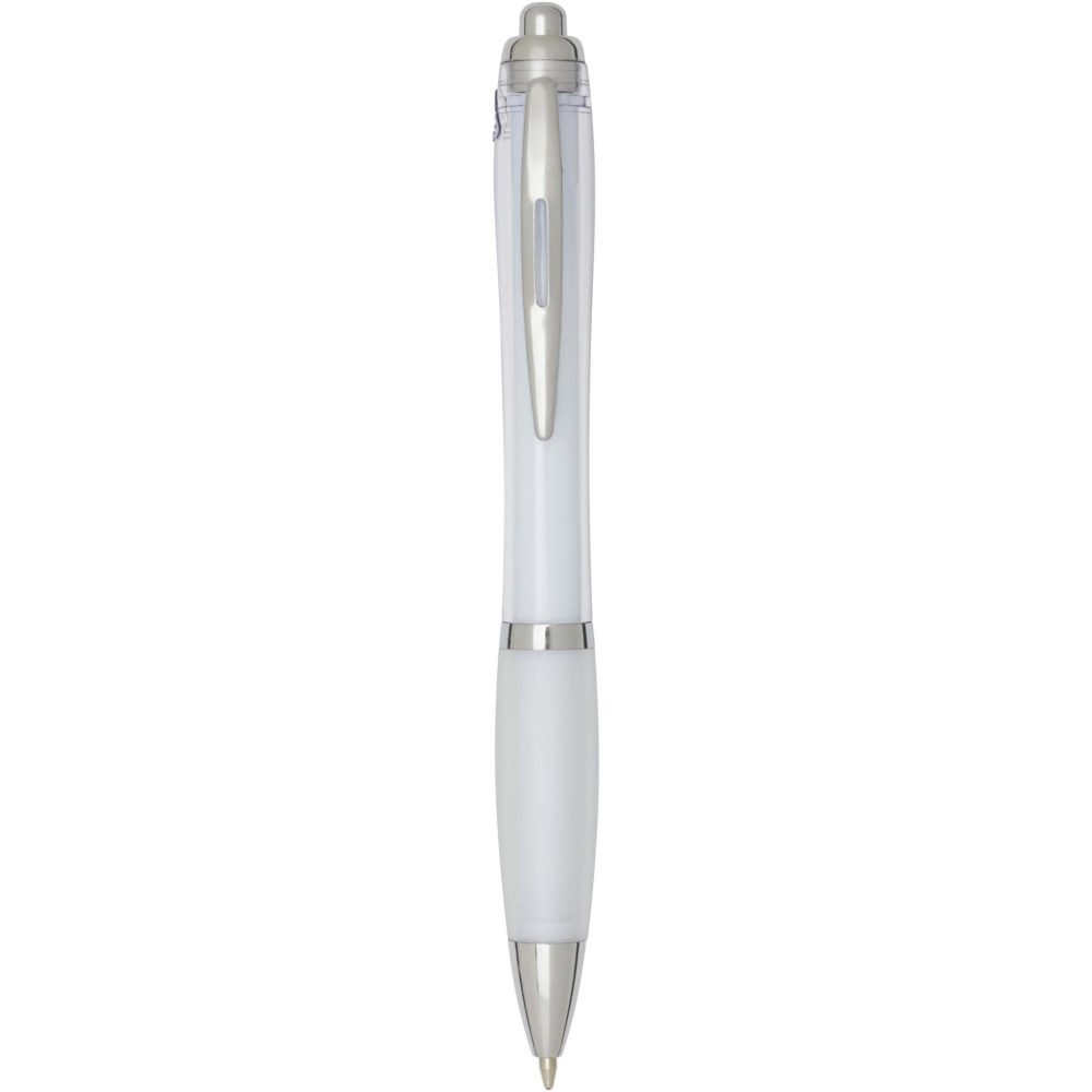 Logo trade promotional merchandise photo of: Nash RCS recycled plastic ballpoint pen with coloured barrel and grip (blue ink)
