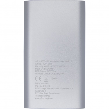 Logotrade ärikingid pilt: Juice 4000mAh juhtmevaba toitepank 