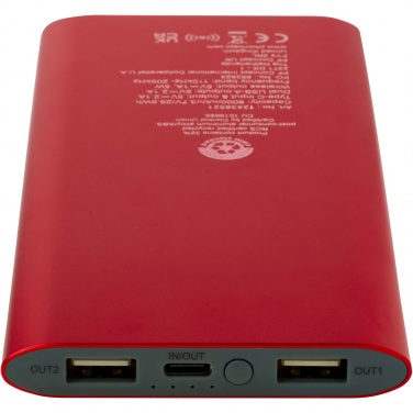Logotrade ärikingi foto: Juice 8000 mAh Type-C taaskasutatud alumiiniumist juhtmevaba toitepank