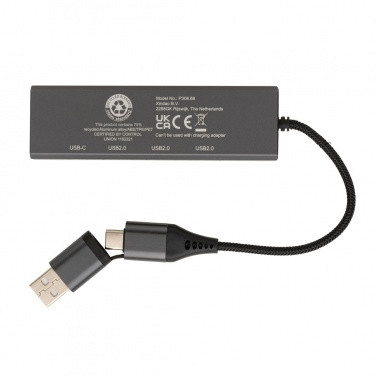 Logotrade reklaamtoote foto: Terra RCS taaskasutatud alumiiniumist jaotur 3 USB-pordiga