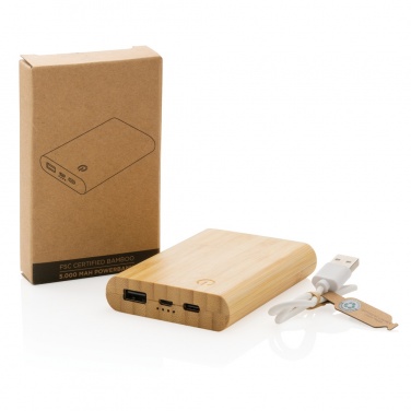 Logotrade ärikingid pilt: Bambusest 5000 mAh akupank