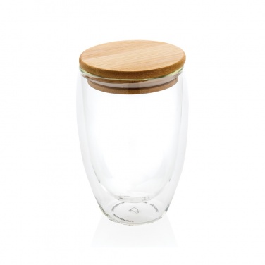 Logotrade reklaamtoote foto: Borosilikaatklaas bambuspuidust kaanega 350 ml