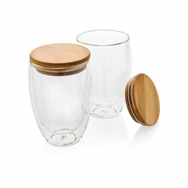 Logo trade ärikingituse pilt: Klaaside komplekt bambusest kaanega 350 ml