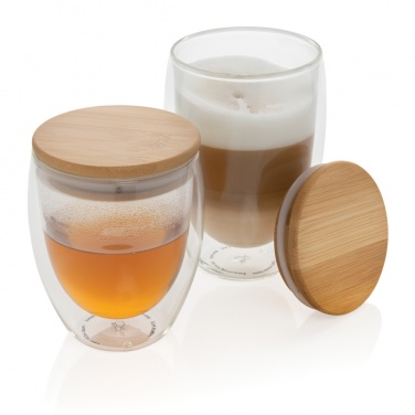 Logo trade reklaamtoote pilt: Klaaside komplekt bambusest kaanega 350 ml