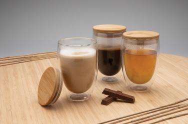 Logotrade meened pilt: Klaaside komplekt bambusest kaanega 350 ml