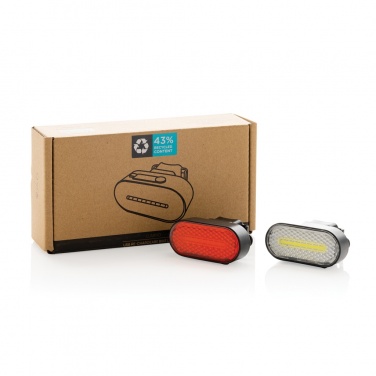 Logotrade ärikingituse foto: Lumino RCS taaskasutatud plastikust USB-taaslaetav rattatulede komplekt