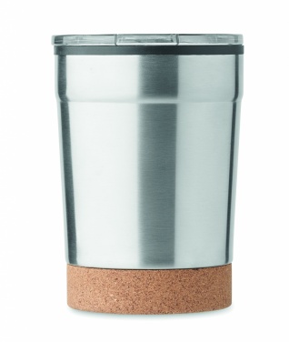 Logotrade reklaamkingituse foto: Topeltseinaga termoskruus, 300 ml, korgist alusega