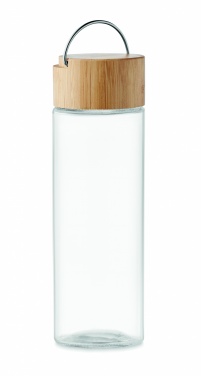 Logotrade reklaamkingitused pilt: Klaaspudel 500ml bambusest kaas