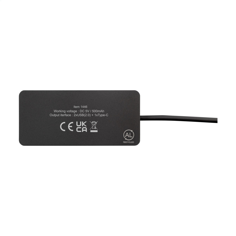 Logotrade reklaamtoote foto: Tecco GRS taaskasutatud alumiiniumist USB-jaotur