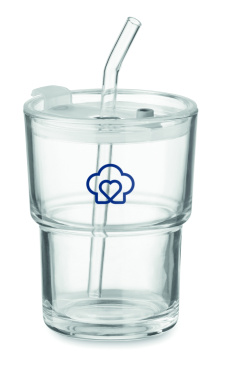 Logotrade ärikingituse foto: SIP klaasist joogitops kõrrega 400ml