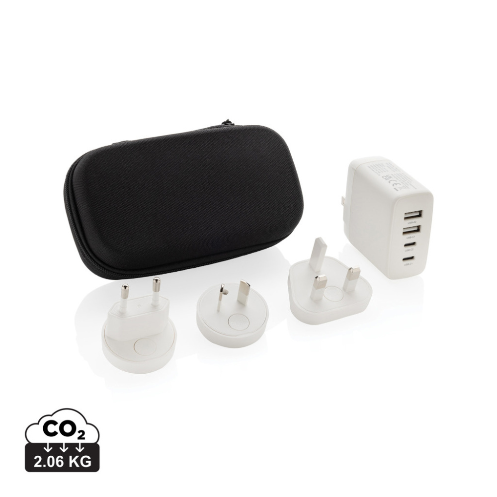 Logotrade reklaamtooted pilt: TravelCharge Pro RCS plastikust reisilaadija USB C-ga