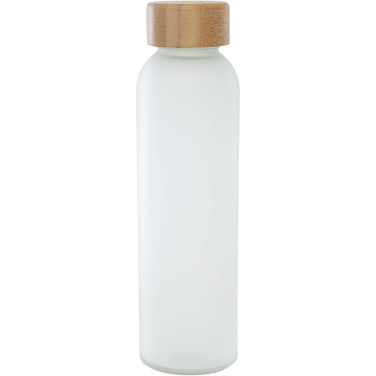 Logo trade ärikingi pilt: Lume 500 ml matt klaaspudel bambusest korgiga