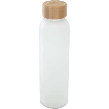 Logotrade ärikingid pilt: Lume 500 ml matt klaaspudel bambusest korgiga