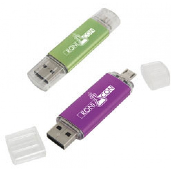 Logotrade reklaamtooted pilt: Metallist ja plastist OTG USB-mälupulk