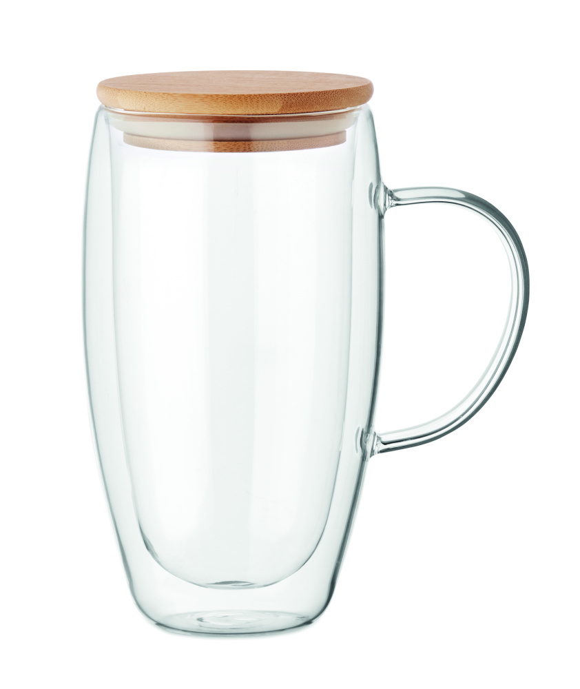 Logotrade reklaamtoote foto: Topeltseinaga klaasist kruus 450ml