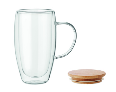Logo trade reklaamkingituse pilt: Topeltseinaga klaasist kruus 450ml
