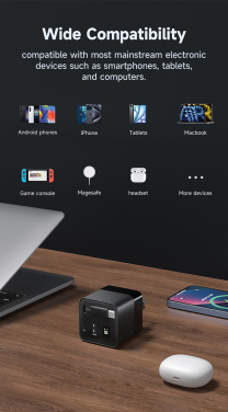 Logo trade reklaamkingi pilt: Urban Vitamin Mendocino 65W GaN laadija sissetõmmatav kaabel