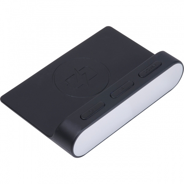 Logotrade reklaamtoote foto: Äratuskell ja juhtmevaba laadija ADELAIDE