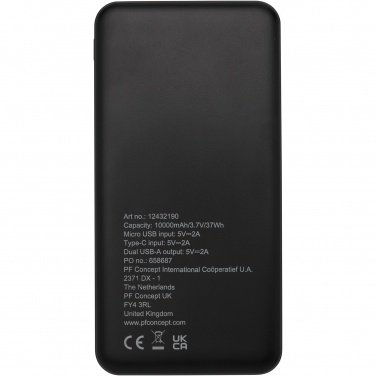 Logo trade mainostuote kuva: Loop 10 000 mAh:n varavirtalähde kierrätetystä muovista 