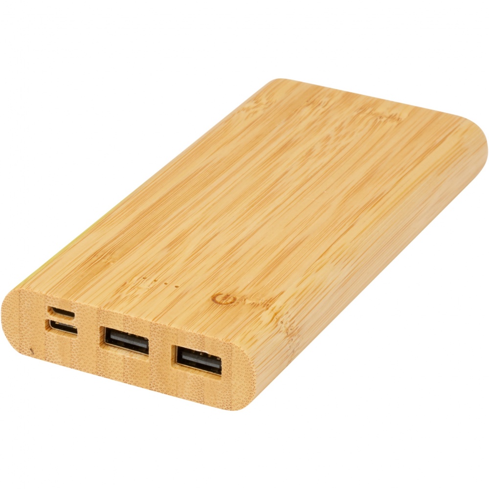 Logotrade mainoslahja tuotekuva: Tulda-varavirtalähde, 10,000 mAh, bambua