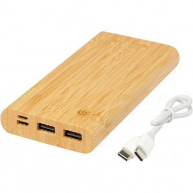 Logo trade liikelahja kuva: Tulda-varavirtalähde, 10,000 mAh, bambua