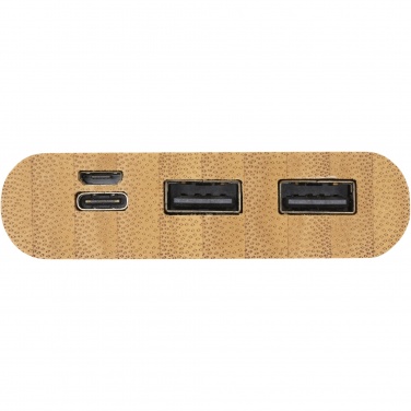 Logo trade mainoslahja kuva: Tulda-varavirtalähde, 10,000 mAh, bambua