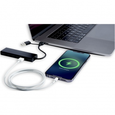 Logotrade liikelahja mainoslahja kuva: Rise RCS-kierrätetystä alumiinista valmistettu USB 2.0 -keskitin