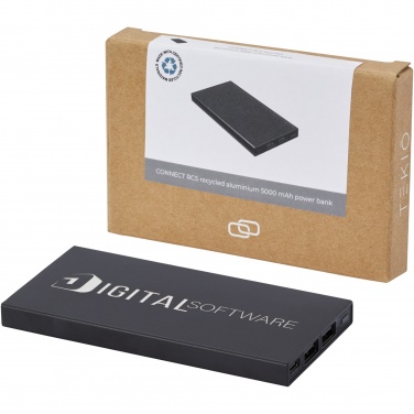 Logotrade liikelahjat kuva: Connect 5 000 mAh:n varavirtalähde RCS-kierrätetystä alumiinista 