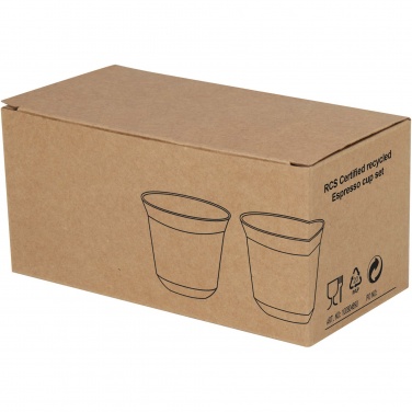 Logotrade mainoslahja ja liikelahja kuva: Duo 80 ml:n RCS-sertifioidusta ruostumattomasta teräksestä valmistettu espressomukisarja 